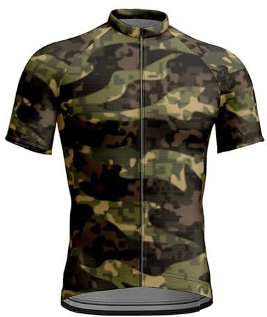 oneforus Herren Camouflage Radtrikot Fahrrad Kurzarmshirt Fahrrad Top MTB Fahrradbekleidung