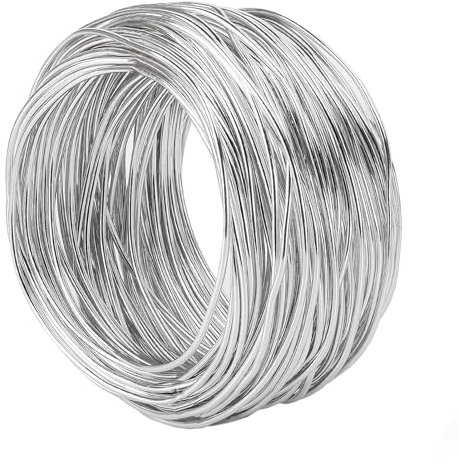 Alambre de Hierro Galvanizado, Alambre galvanizado calibre 16, 1,6 mm (0,063 pulgadas) de diámetro, alambre de metal flexible, cuerda de alambre de metal sólido, alambre de amarre galvanizado ( Size :