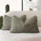 Foindtower Gelockten Teddywolle-Kissenbezüge, dekorativ, Bouclé, strukturiert, Lendenwirbelkissen, Kunstfell, Kissenbezüge, Schaffell, Sofa, Schlafzimmer, Auto, 2er-Set, 30,5 x 50,8 cm, Salbei Grün