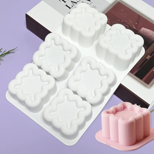 mostsom Square Silicone Mousse Cake Mold Easy Using Non-stick Baking Mold for Cake Decorating DIY Bakeware Tools (D_ Square Flower)