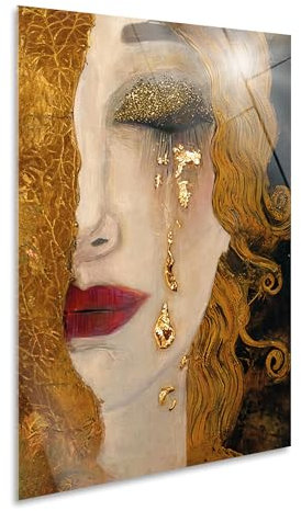 Giallobus - Gemälde - Gustav Klimt - Goldene Tränen - Acrylglas - 70L x 100l cm - Bereit zum Aufhängen - Moderne Gemälde
