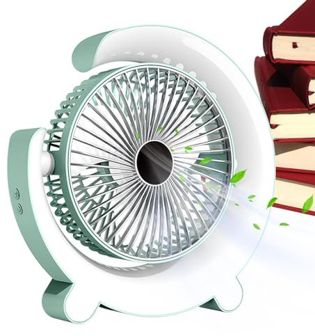 USB RGB Desk Fan,USB Powered Desk Fan With RGB Light - Adjustable Ambient Light 360 Degree Rotatable 3 Speeds Table Fan for Bedroom Travel