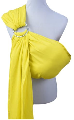 Baby Tragetuch Ring Sling Babytragetücher ohne Knoten Babytrage für Neugeborene ab Geburt Kleinkind Baby Wrap (gelb)