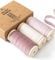 Vitalizart Samtband Set Rosa & Weiß 0,95 cm x 4,57 m x 3 Rollen mit Hölzernen Spule, Stoffband für Weihnachten Kranz Dekoration Handgemachte Handwerk Ornamente & Geschenkverpackungen
