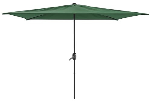 Arreditaly Ombrellone Rettangolare 3 x 2 M Da Giardino Parasole Per Balcone Con Air Vent Apertura A Manovella Anti UV Idrorepellente Per Mare Spiaggia Piscina Terrazzo Design Bahamas (Verde)