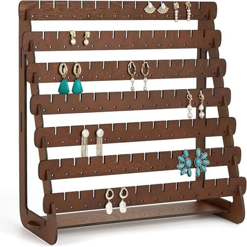 dewdat Ohrring-Rack-Display – Ohrringständer Aus, Schmuckständer, Ohrstecker-Turm, Abnehmbare Vitrine Mit Schlitzen, Ohrring-Display-Kartenhalter Für Ohrstecker-Haken-Ohrring-Organizer