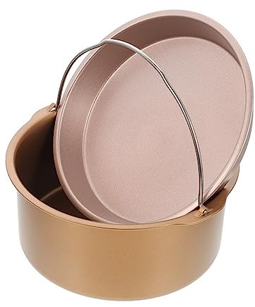 SHOWERORO Juego De Accesorios Para Freidora De Aire Molde Redondo Para Hornear Pizza Y Pasteles 2 En 1 Material Apto Para Uso Alimentario Fácil De Usar Para Una Cocina Saludable
