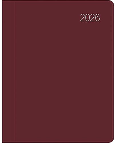 Zettler Taschenkalender bordeaux 1W/2S 2026 – Timer 8 × 11 cm, 1 Woche auf 2 Seiten, Kunststoffeinband, FSC-zertifiziert