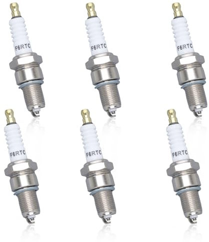 6 Stück Zündkerze für F6RTC, ADEFOL Zündkerze für RN9YC RN10YC RN11YC, Ersatz für BPR6ES, für MTD 951-10292 751-10292 Rasenmäher Schneefräsen Generator