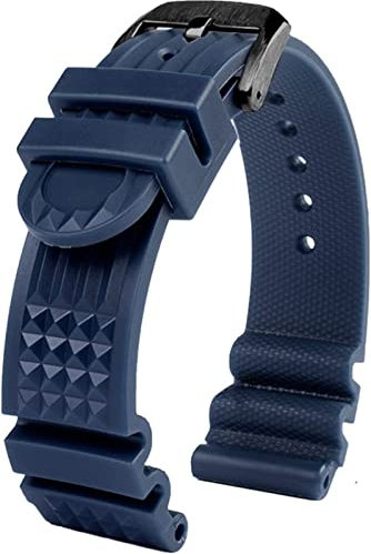 Orologi cinghie da 20 mm 22mm Silicone Orologio da orologio da uomo Sport immersioni Waterproof Gurson Brand Accessori Braccialetti adatti per Seiko Watch Fit for Citizen (20 mm Black02)