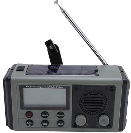Notfallradio, 10000mah Solar Hand Crank Wetterradio, BT -Lautsprecher mit DAB FM -Sendung und IPX6 Wasserdicht für Außenbeleuchtung und Stromversorgung (Green)