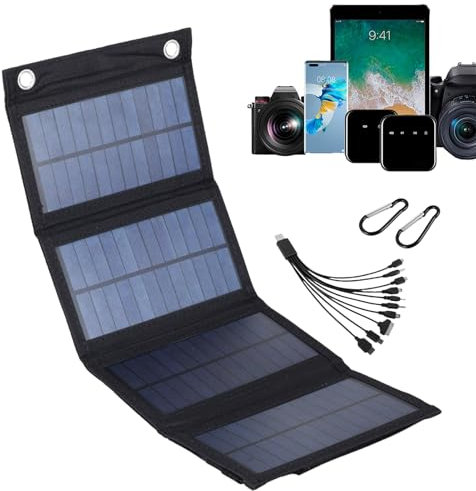 Kit De Paneles Solares, Paneles Solares para Acampar, Panel Solar Impermeable IP65 para Acampar, Estación Eléctrica Portátil con Salida USB De 5 V para Teléfono Celular, Computadora Portátil, Tableta