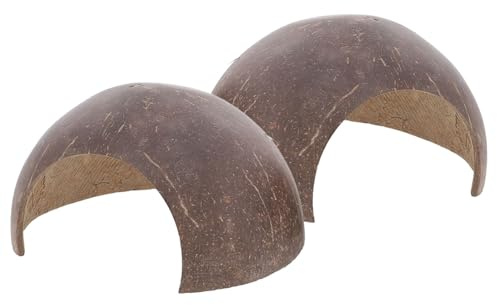 Toyvian Cachette De Reptiles en Coquille De Noix De Abri pour Terrarium Gecko Et Bernard-L'Ermite Décor De Petite Déco De Terrarium 2 Pièces