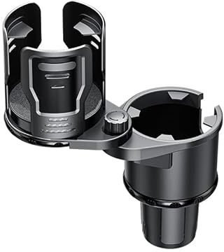 Doppel Cup Holder Expander, 2 in 1 Multifunktion Cup Holder für Auto mit Schloss, 360 ° drehender Auto Cup Drink Holder mit Verstellbarer Basis, Cupholder Expander für große Wasserflaschen, Tassen