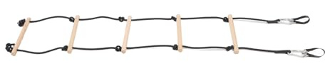 Hamwesh Scala della Corda da Arrampicata, 5 Gradini con Faggio e Poliestere per Esterno Interno Uso da Esterno da Assemblare Il Massimo Carico Impermeabile 100 kg per Le Box/Cover degli Alberi Campi