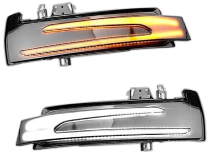 STRIVING BIRD Blinker am Seitenspiegel Autos Für M&ercedes B&enz Für W204 CLA ABCES GLA GLK CLS Klasse W176 W212 Witchback Seite Spiegel Blinker Licht Weiß DRL (A)