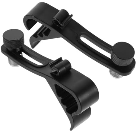 LALADEFIEE 2pcs Adjustable Drum Mic Clamps Shockproof Microphone Clips for Snare and Bass Drum Rim Mounts for Recording and Live Performance