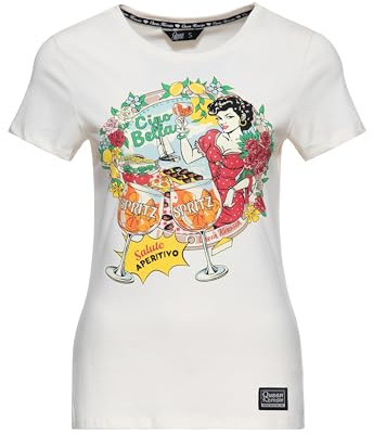 Queen Kerosin Damen T-Shirt Mit Dolce-vita-Vibes Ciao Bella