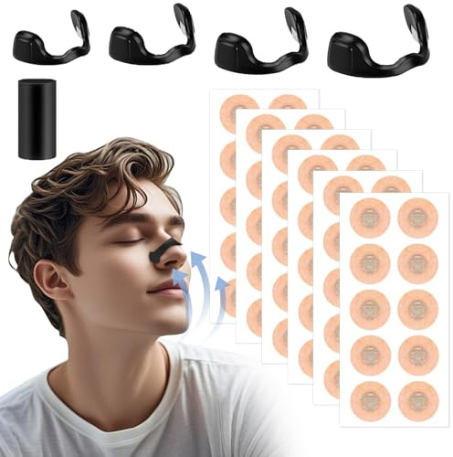 Chiosa Nasenpflaster Magnet, 60 Stück Nose Strips magnetic, Anti-Schnarchen Magnetische Nasenstrips, Breathing Nasal Strip für besseres Atmen, Geschäftsreise, Familie
