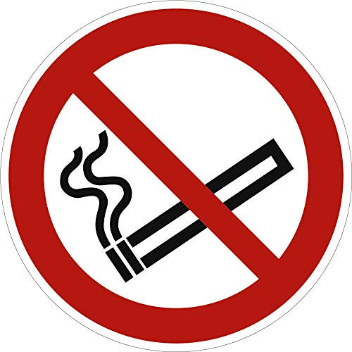 Panneau Interdiction de Fumer selon ASR A1.3/DIN 7010, aluminium 20 cm de diamètre (Interdiction de fumer, panneau Interdiction) praxisbewährt, résistant aux intempéries