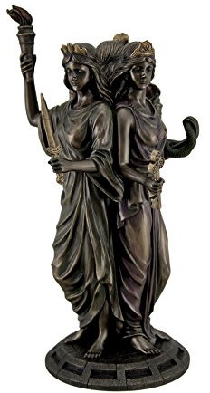 Zeckos Große Bronze-Finish Griechische Göttin Hekate Triple Göttin Statue Figur