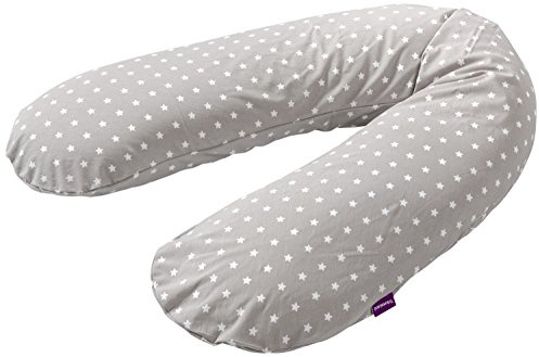 Träumeland T040834 Stillkissen elastisches mit Sternen, anthrazit / weiß
