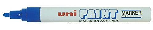 Uni Coloured Paint Marker Multi Surface Opaque Outdoor Marking Bullet Tip Pen PX-20 Blue