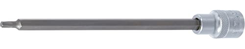 BGS 9349 | Bit-Einsatz | T-Profil (für Torx) T27 | Länge 200 mm | Antrieb Innenvierkant 12,5 mm (1/2) | Chrom-Vanadium-Stahl | verchromt matt | mit Rändelung