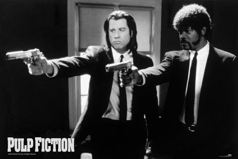 Pulp Fiction bw (1993 | UK Import Filmplakat, Poster Übergrösse XL