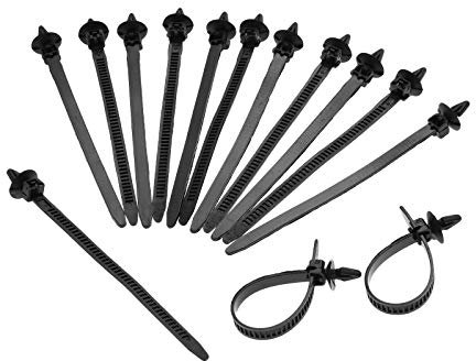 Mtsooning 30PCS Car Mount Cable Ties Buckle Black, Heavy-Duty Self Locking Nylon Push-in Zip Ties, Universal Cable Tidy Wraps and Clips for Car Daily Auto Fixing