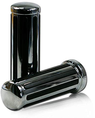 Chrom Rillen Griff geschlossen 7/8-22 mm Länge: 150 mm Motorrad Motorradgriffe Griffe Lenkergriffe