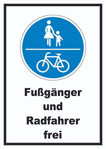 HB-Druck Fußgänger und Radfahrer frei Schild A2 (420x594mm)