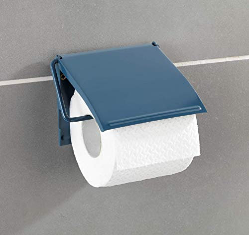 WENKO Toilettenpapierhalter Cover Slateblue, Blau, Maße (B x H x T): 13.5 x 12 x 2.5 cm