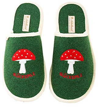 Adelheid Glückspilz Filzpantoffeln, Farbe:moosgrün, Größe:36/37