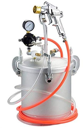 YUNSHINE High Pressure Pot Tank & Air Paint Spray Gun with Pressure Gauge & Paint Tube for Industrial Commercial Painting Colorful Latex Paint (10L)