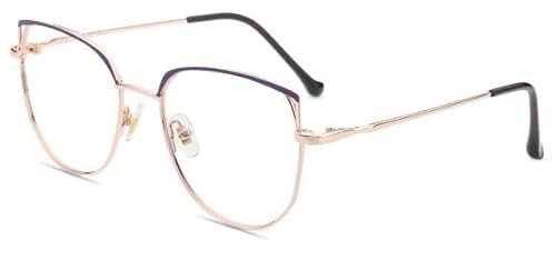 Firmoo Computer Brille Damen, Blaulichtfilter Brille ohne Sehstärke Entspiegelte Vollrand Metallbrille Arbeitsplatzbrille, Blaufilter UV Schutzbrille für Bildschirme