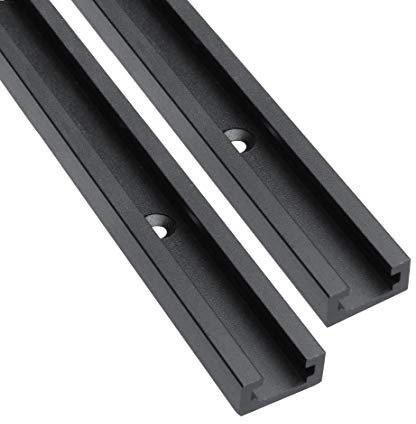 Hot Favorable Aluminum 36 T-Track for Woodworking –Double Cut Profile Universal with Predrilled Mounting Holes -Woodworking and Clamps-Fine Sandblast Black Anodized 2PK