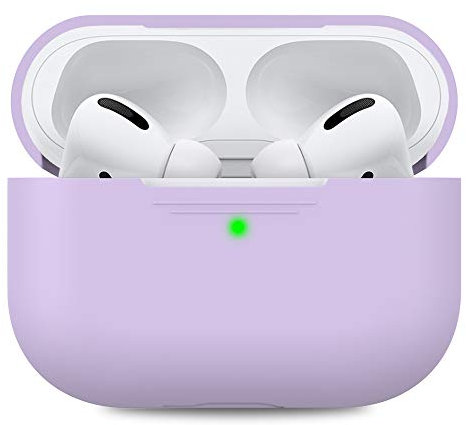AHASTYLE AirPods Pro Case Protective Cover [Front LED Visible] Compatible with Apple AirPods Pro 2019 (Without Carabiner, Lavender)