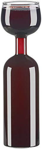 Rosenstein & Söhne Weinglas: 2in1-Weinflasche und XXL-Glas aus Echtglas, 750 ml (Wein-Flasche, Flaschen Dekos, Gläser)