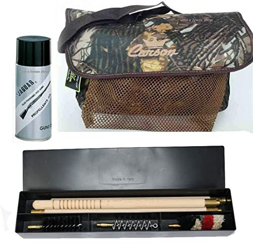 Kit Pulizia Fucile Calibro 12 Olio Per Armi Borsa Caccia Con Carniere Cartuccera