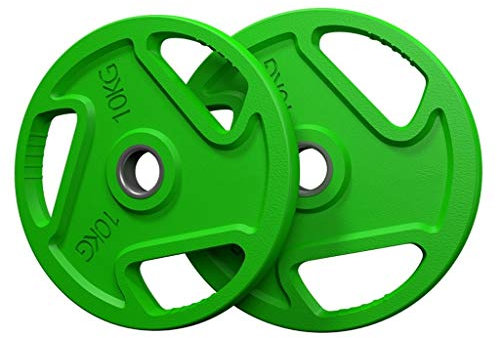 Jiande Barbell 2-Inch Olympic Grip Plate Micro Weight Plates for Olympic Barbell or Dumbbell Color Barbell Home Weight Lifting 1.25kg*2-25kg*2 (Size : 10kg*2)