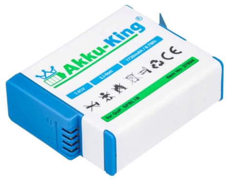 Akku kompatibel mit GoPro SPBL1B - Li-Ion 1730mAh - für Hero 9 Black Hero 10 AHDBT-901, AHDBT-901+