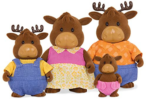 LI'L WOODZEEZ HCM Kinzel 43232 Figuren Elche - Tierfamilie Vanderhoof - 4 weiche Tierfiguren OHNE Buch - Tiere im Set, Spielzeug für Kinder ab 3 Jahre, 6463Z, Mehrfarbig