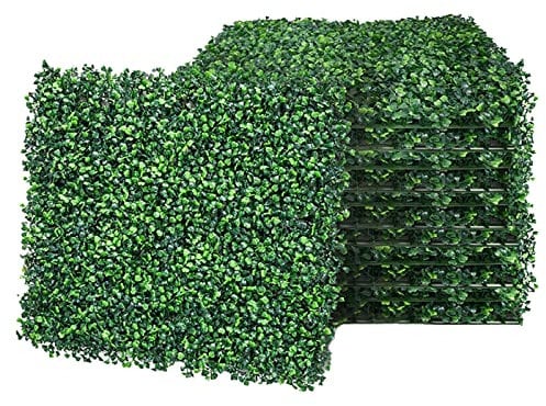 6 PCS Artificial Leaves Hedge Panels Hedge Wall Panels Artificial Grass Backdrop Wall 40 X 60cm 4cm Green Grass Wall for Decor Privacy Fence Indoor Outdoor Garden (Drak Green, 6 Pcs)