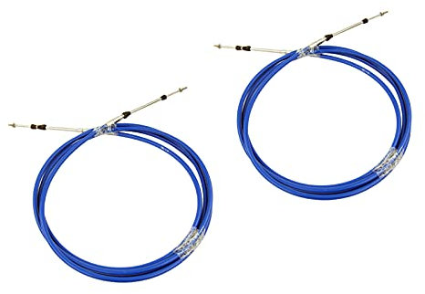 Marine 33C - Cable de caja de control remoto para motor fueraborda Yamaha, sistema de dirección de motor, barco, azul (12 pies, 2 piezas)
