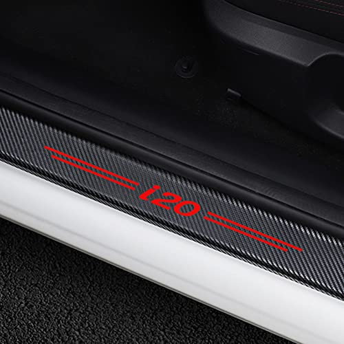 4 Stück Auto Kohlefaser Einstiegsleisten für Hyun-dai i20, Autotürschwellenschutz Türschwelle Protector Car Kratzschutz Abdeckung Dekor Einstiegsleisten Zubehö