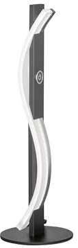 Fischer & Honsel Tischleuchte, Bridge | sandschwarz/nickelfarben matt | H: 40,50 cm, D: 13,00 cm| mit Sensordimmer in 3 Stufen dimmbar| 1x LED 7 Watt 3000 K | 850 lm| EEG: F | 50537
