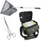 Zite Fishing Kescher Gummiert zum Angeln - Teleskop Angelkescher Diverse Längen auch für Kinder (210 cm) + Angeltasche mit 4 Tackle-Boxen + Haken-Lösezange gebogen 18 cm