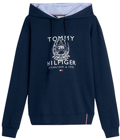 Tommy Hilfiger Damen Sport-Hoodie Hufeisen Desert Sky FS 2023, Größe:L