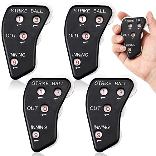 PECMER 4-Zifferblatt Impire Indicator 4 Stück Umpire Zubehör Set Baseball Counter Clicker Baseball Umpire Gear Umpire Gear Set für Softball